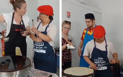 Réalisation de crêpes avec les Grizzlys Catalans